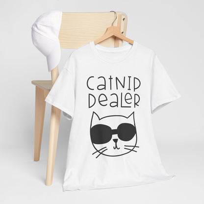Catnip Dealer T-Shirt — Funny Cat Lover Tee with Sunglasses Cat Graphic