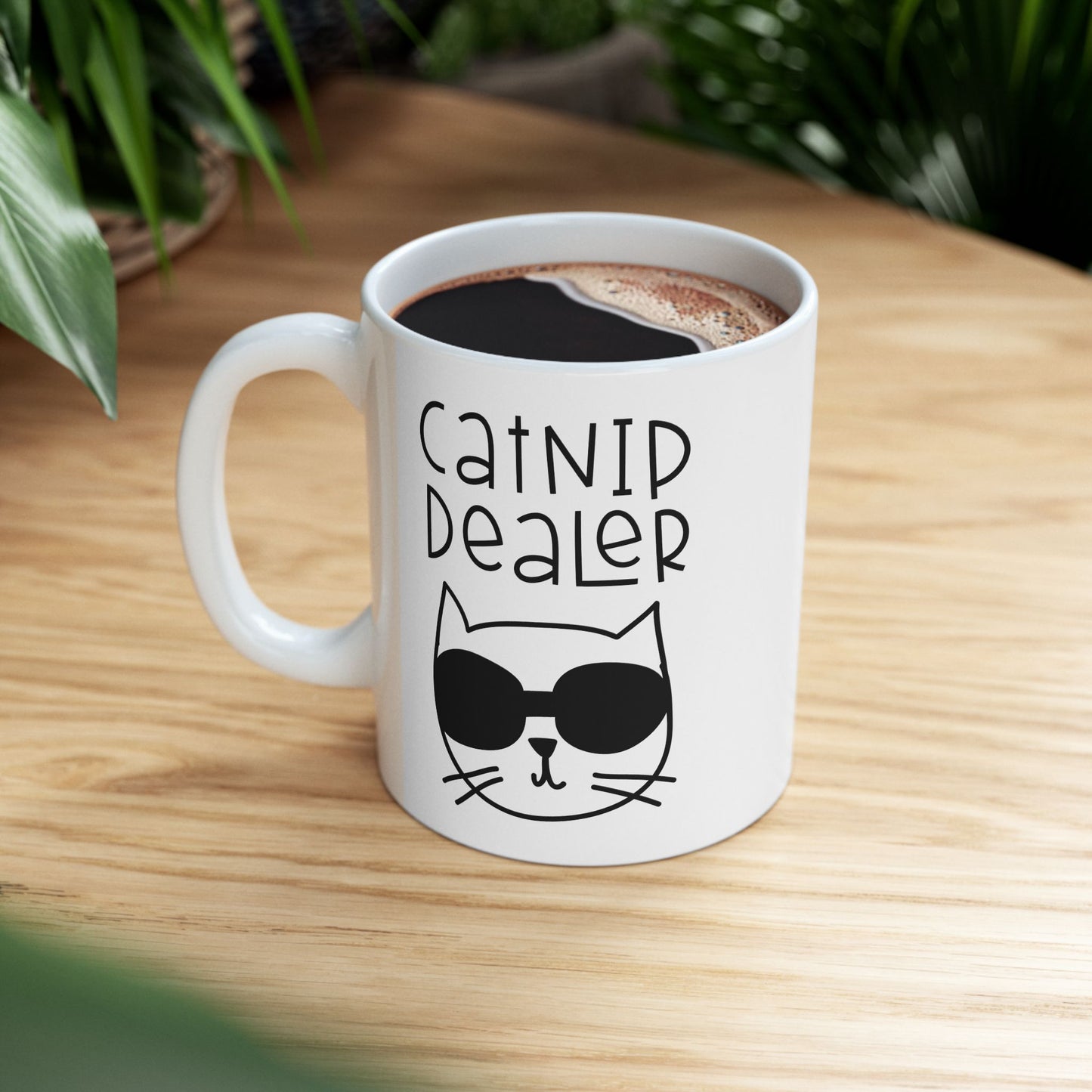 Cat Decaf Mug | Cute Black Cat Coffee Ceramic Mug