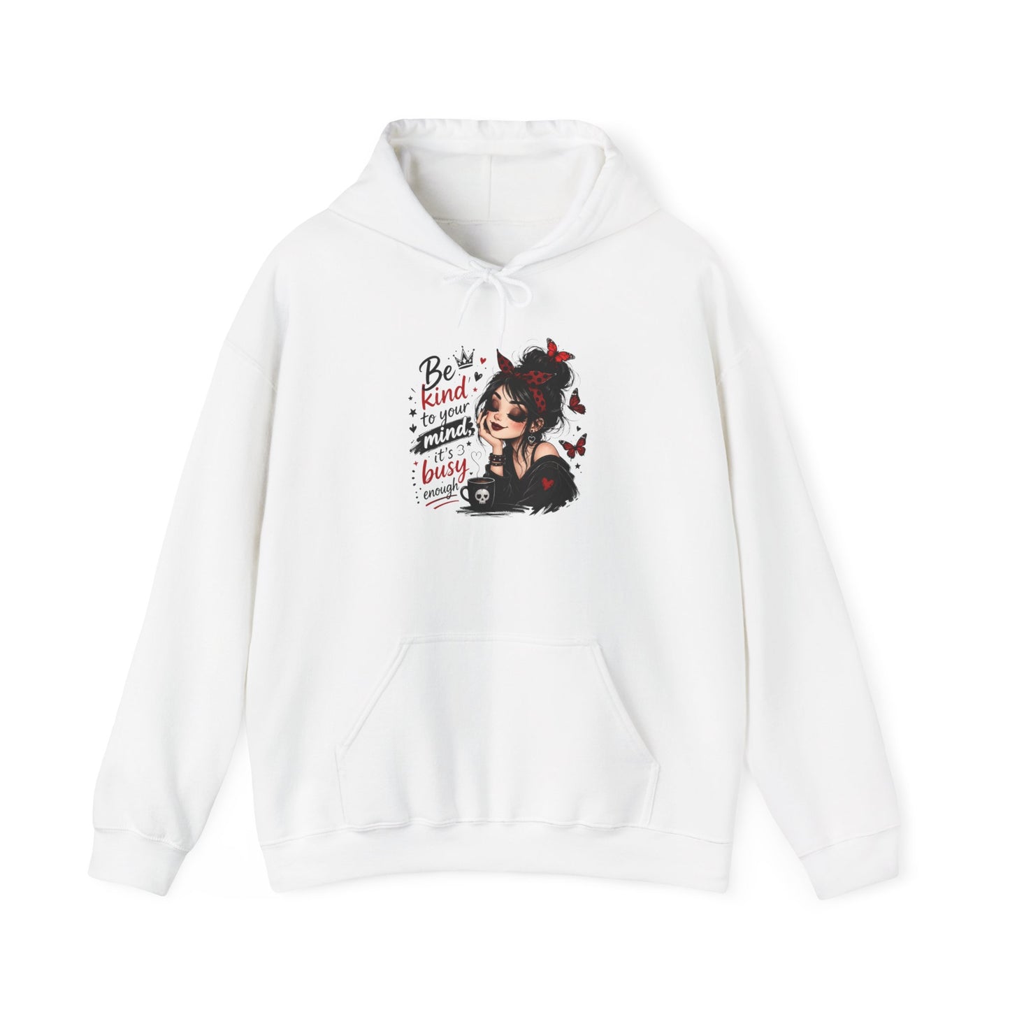 Be Kind to Yourself Girl Illustration Hoodie | Cute Self-Care Graphic