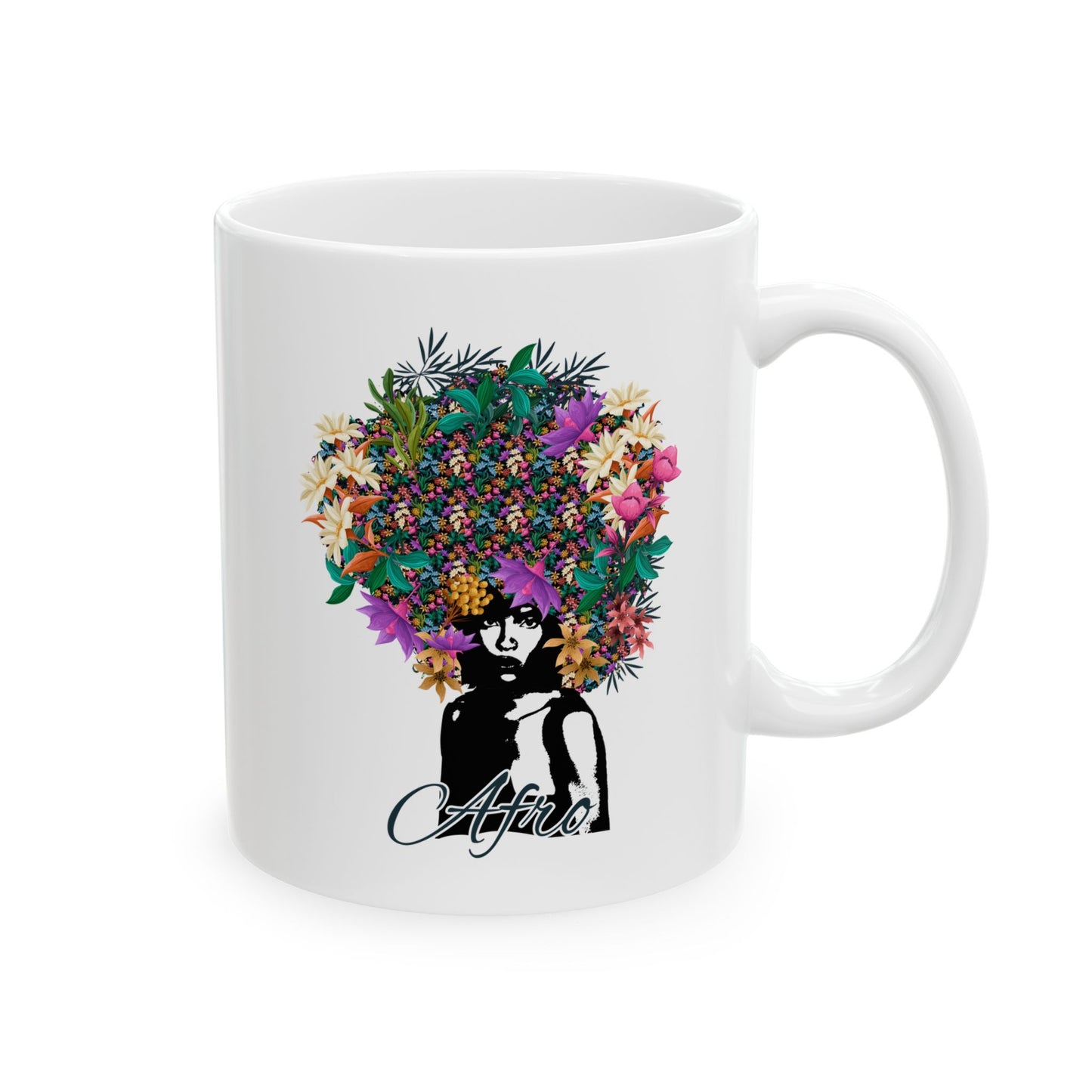Floral Skull Illustration Mug | Ceramic Coffee Cup
