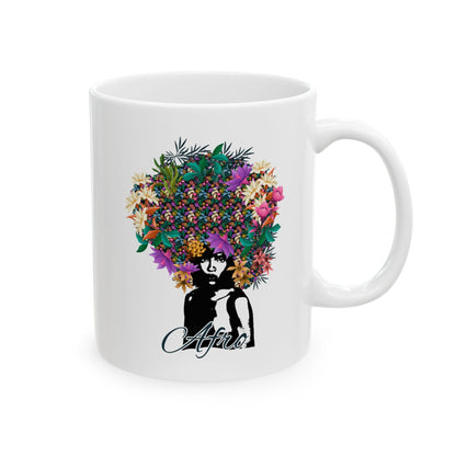 Floral Skull Illustration Mug | Ceramic Coffee Cup