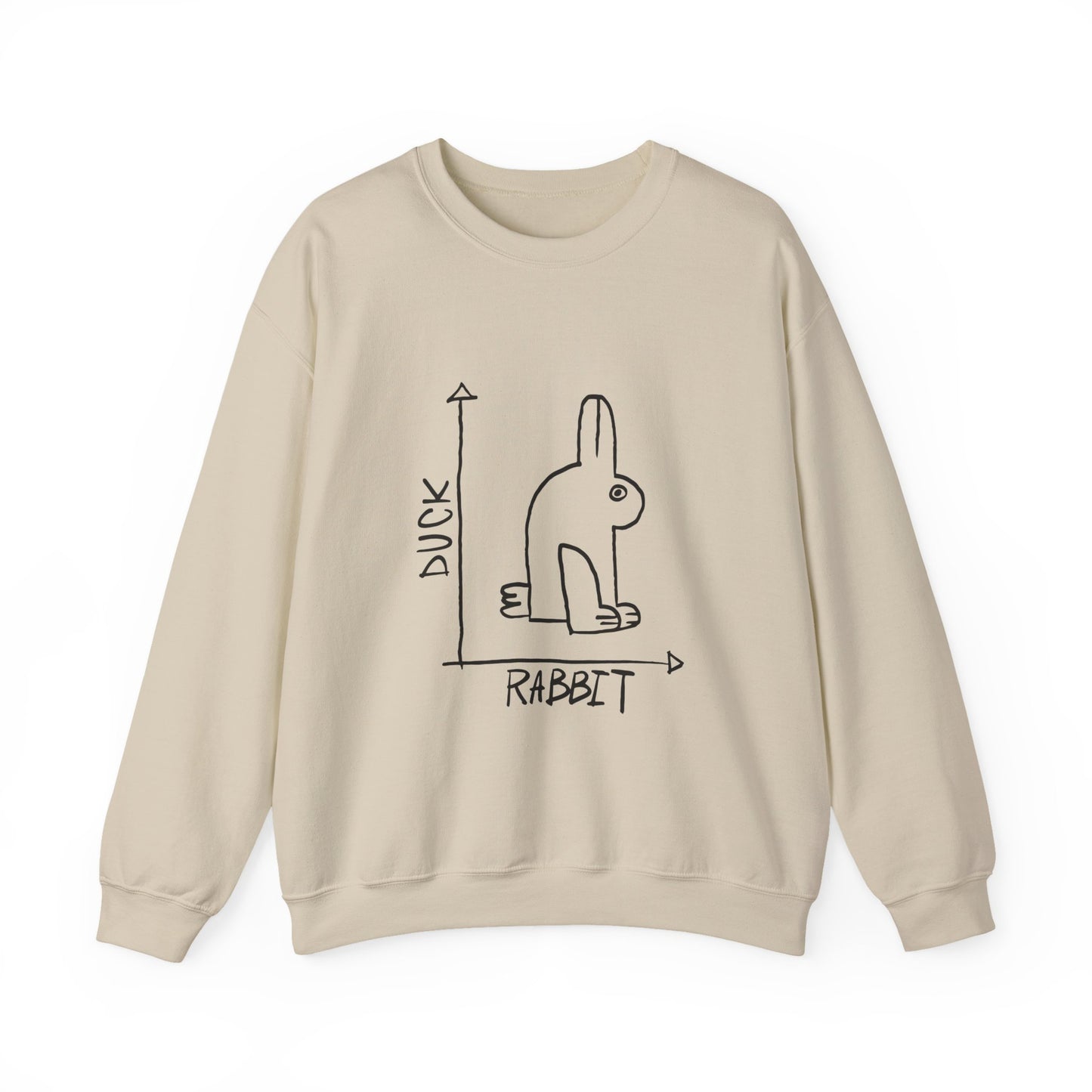 Duck vs Rabbit Diagram Sweatshirt | Optical Illusion Illustration