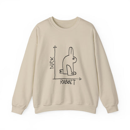 Duck vs Rabbit Diagram Sweatshirt | Optical Illusion Illustration