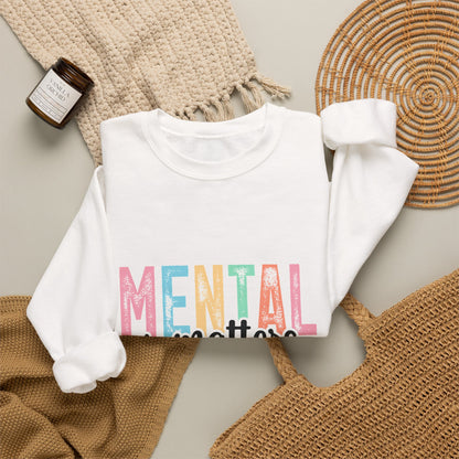 Mental Health Matters Crewneck Sweatshirt | Pastel Block Letter Awareness