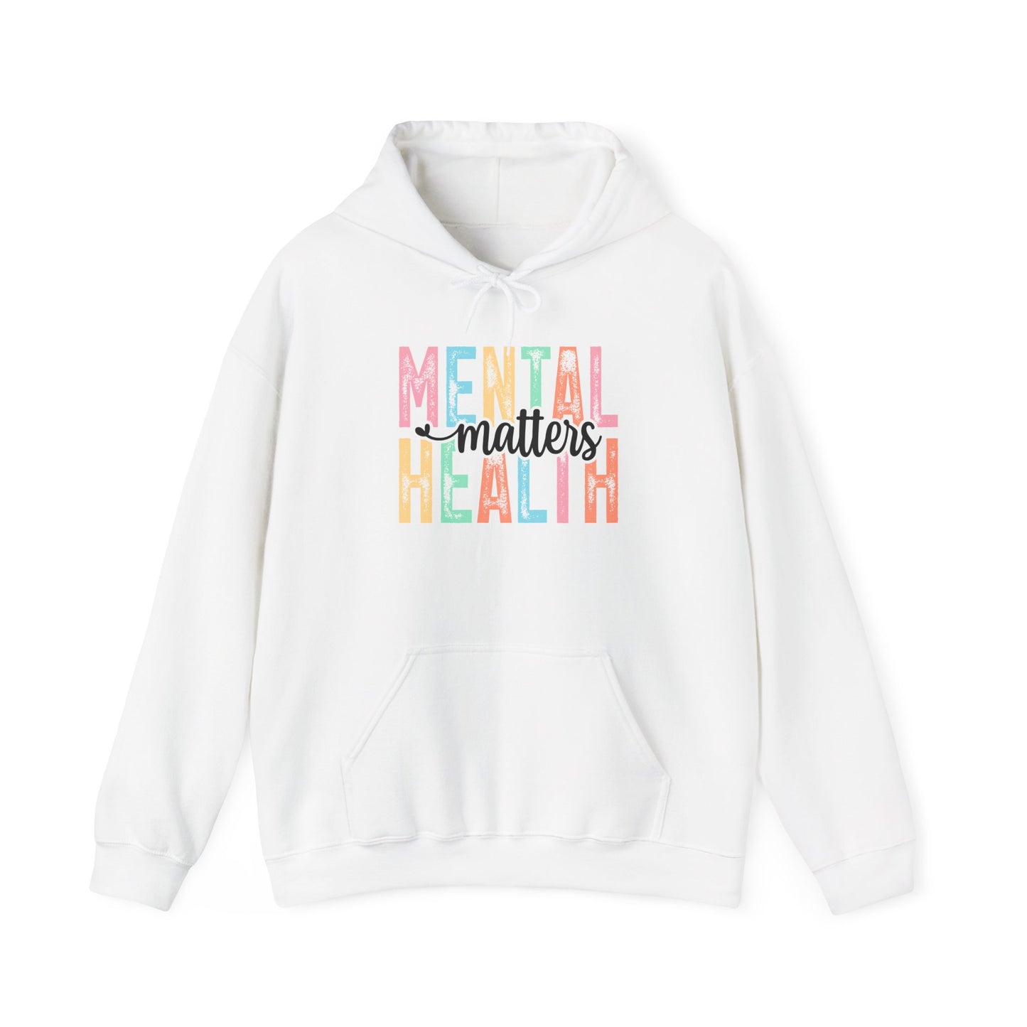 Mental Health Matters Hoodie | Colorful Typography Awareness Sweatshirt