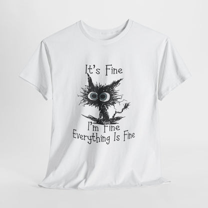 T-Shirt — "It's Fine" Funny Scruffy Owl Graphic Tee