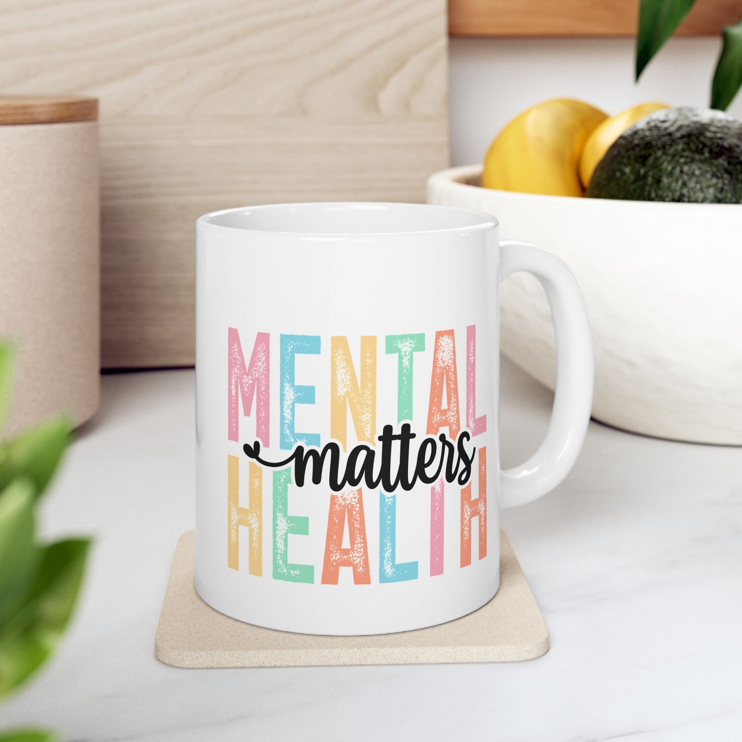 Mental Health Awareness Mug | Pastel Block Letter Design