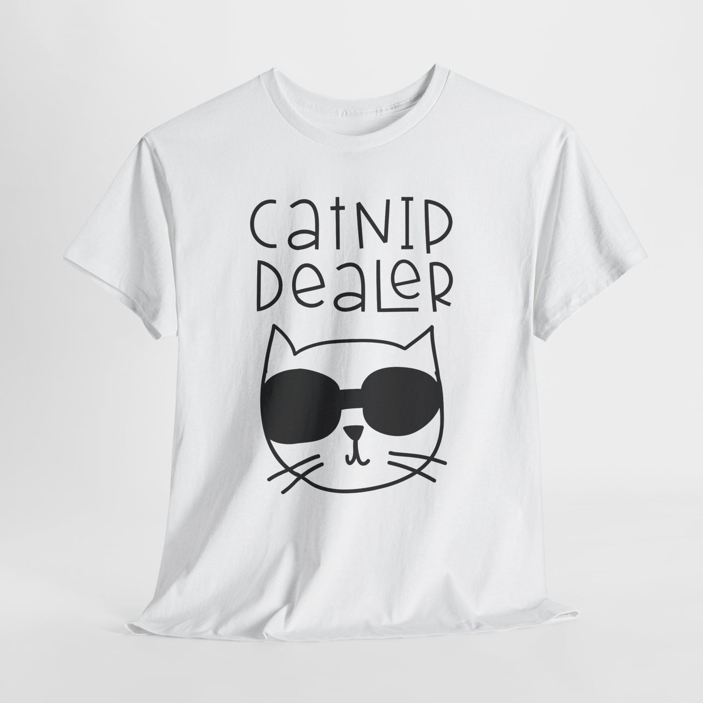 Catnip Dealer T-Shirt — Funny Cat Lover Tee with Sunglasses Cat Graphic
