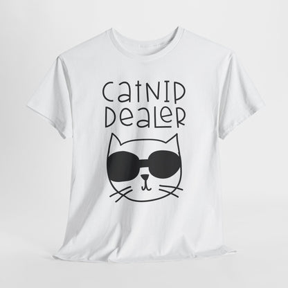 Catnip Dealer T-Shirt — Funny Cat Lover Tee with Sunglasses Cat Graphic