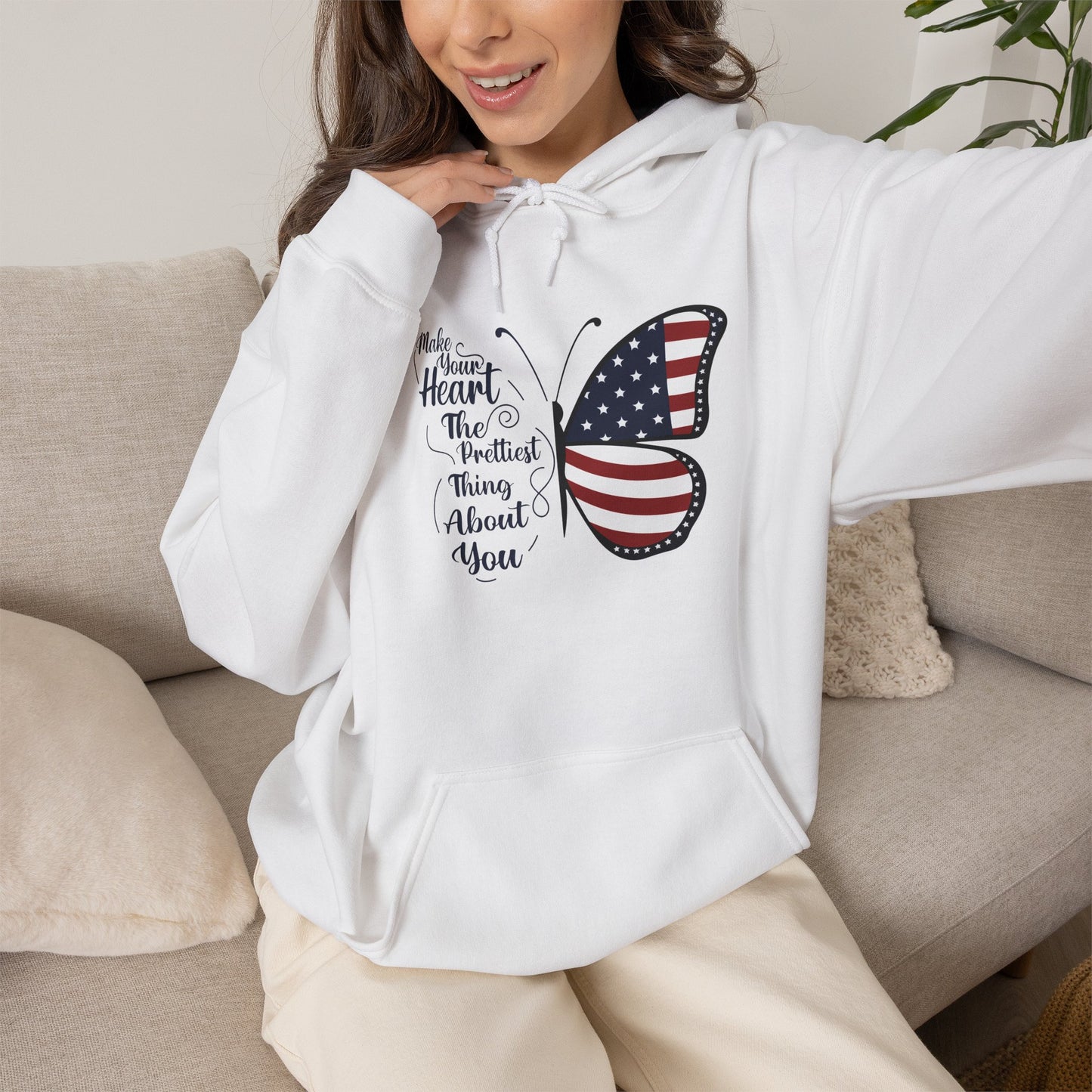 American Flag Butterfly Hoodie | Made with Heart, The Patriot Thing About You