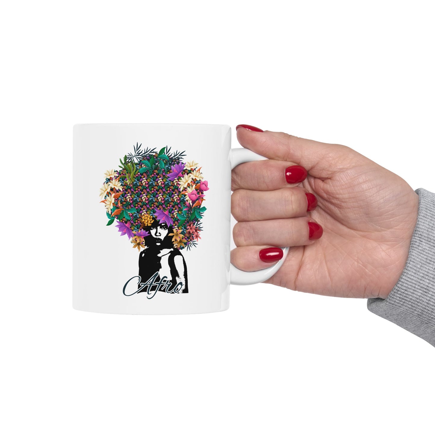 Floral Skull Illustration Mug | Ceramic Coffee Cup