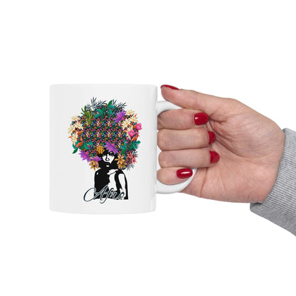 Floral Skull Illustration Mug | Ceramic Coffee Cup