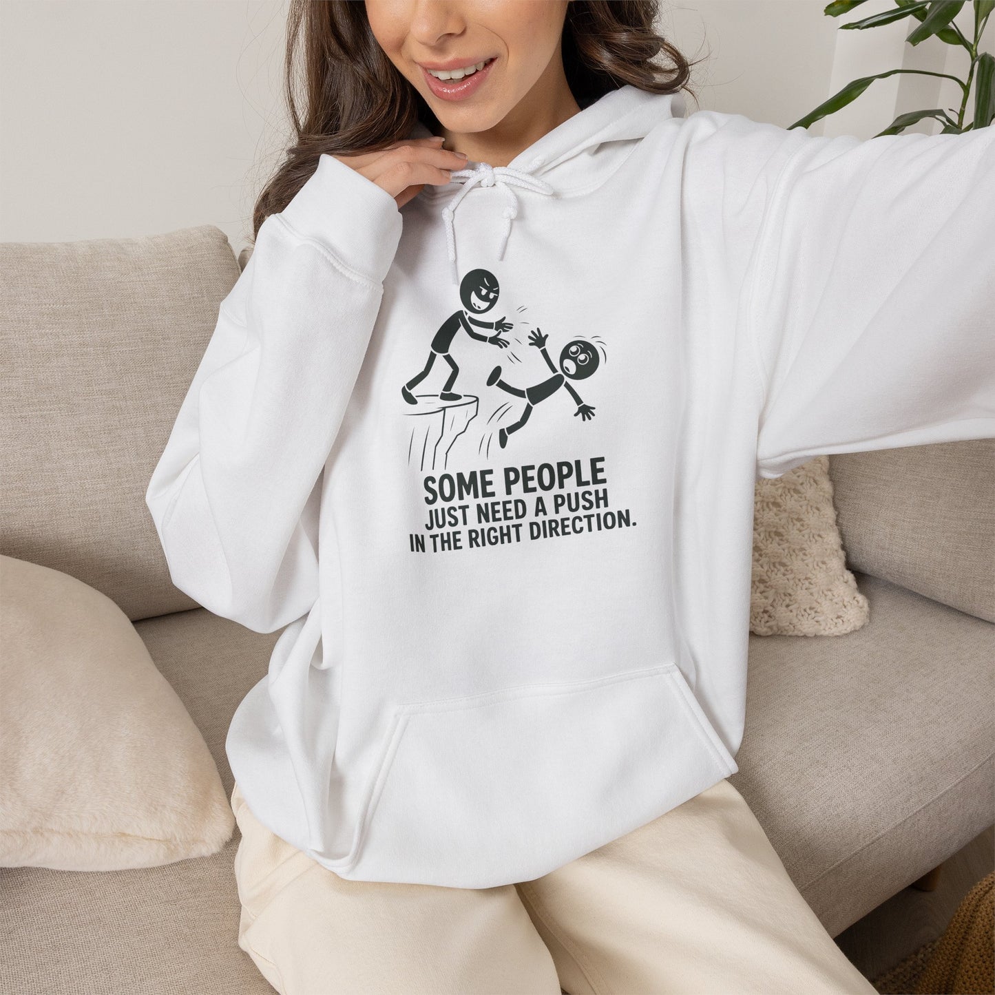 Some People Just Need a Push hoodie | Funny Skeleton Push Design