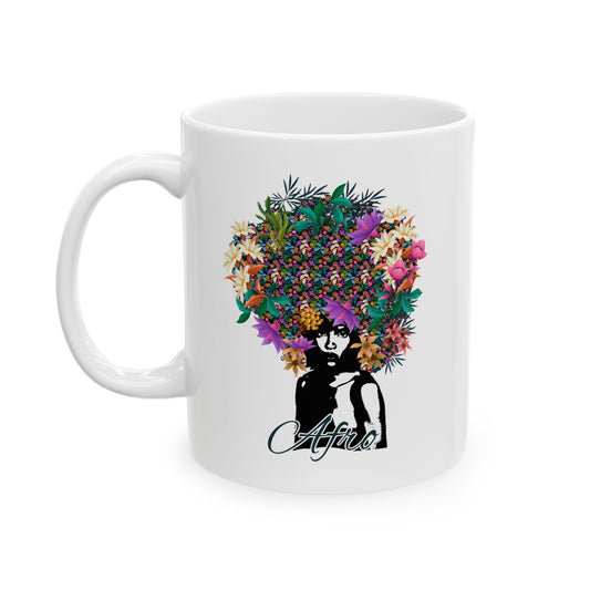 Floral Skull Illustration Mug | Ceramic Coffee Cup