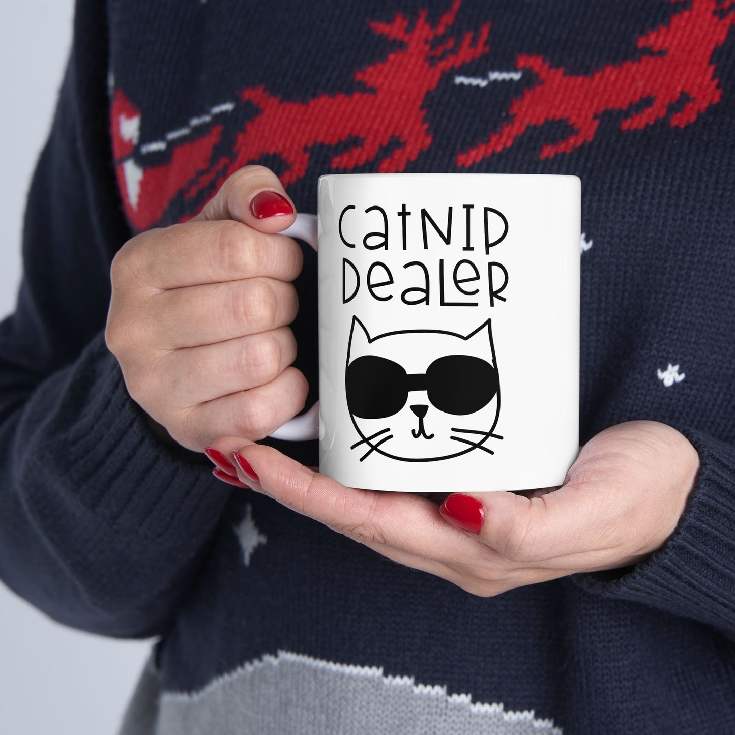 Cat Decaf Mug | Cute Black Cat Coffee Ceramic Mug