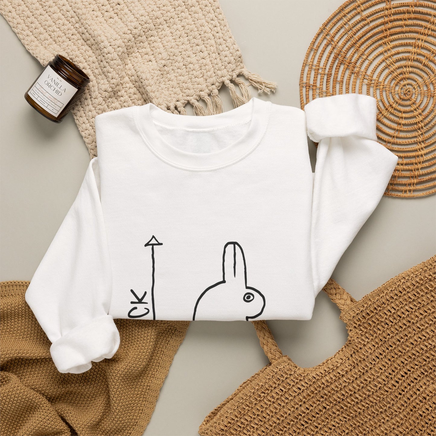 Duck vs Rabbit Diagram Sweatshirt | Optical Illusion Illustration