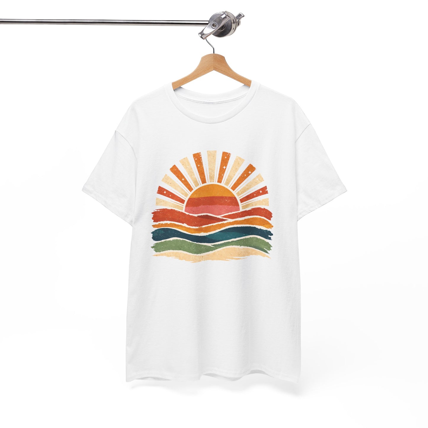 Vintage Sunset Waves T-Shirt | Retro Sunrise Graphic Tee