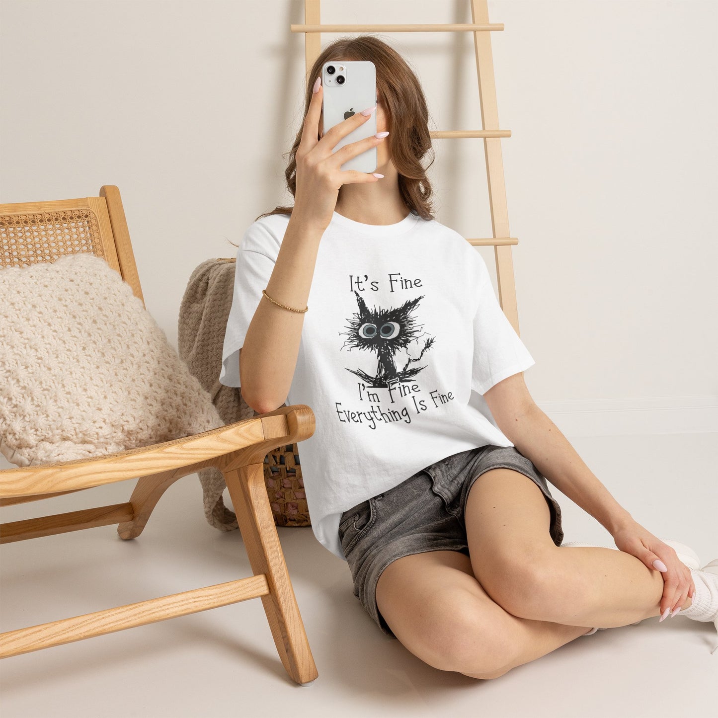 T-Shirt — "It's Fine" Funny Scruffy Owl Graphic Tee