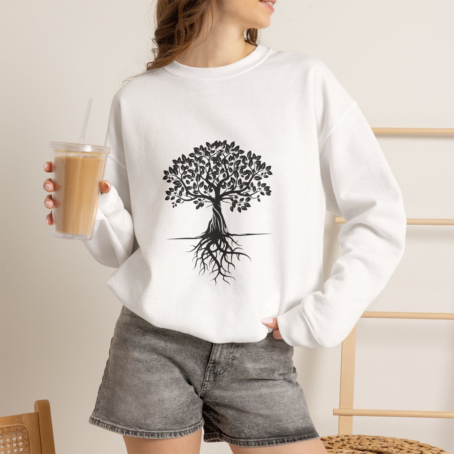 Tree of Life illustration Crewneck Sweatshirt | Rooted botanical design