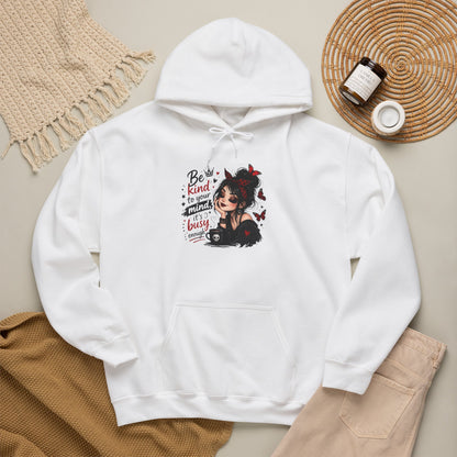 Be Kind to Yourself Girl Illustration Hoodie | Cute Self-Care Graphic