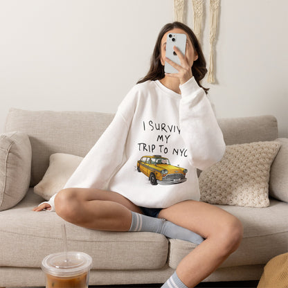 I Survived My Trip to NYC sweatshirt | Yellow Taxi Illustration, Travel Souvenir
