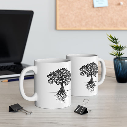 Black Tree Silhouette Mug | Minimalist Nature Coffee Cup
