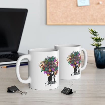 Floral Skull Illustration Mug | Ceramic Coffee Cup