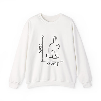 Duck vs Rabbit Diagram Sweatshirt | Optical Illusion Illustration