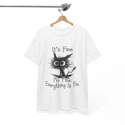 T-Shirt — "It's Fine" Funny Scruffy Owl Graphic Tee