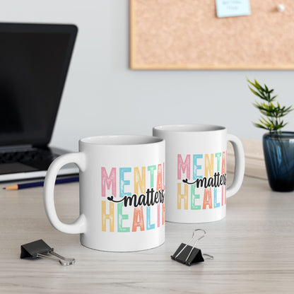 Mental Health Awareness Mug | Pastel Block Letter Design