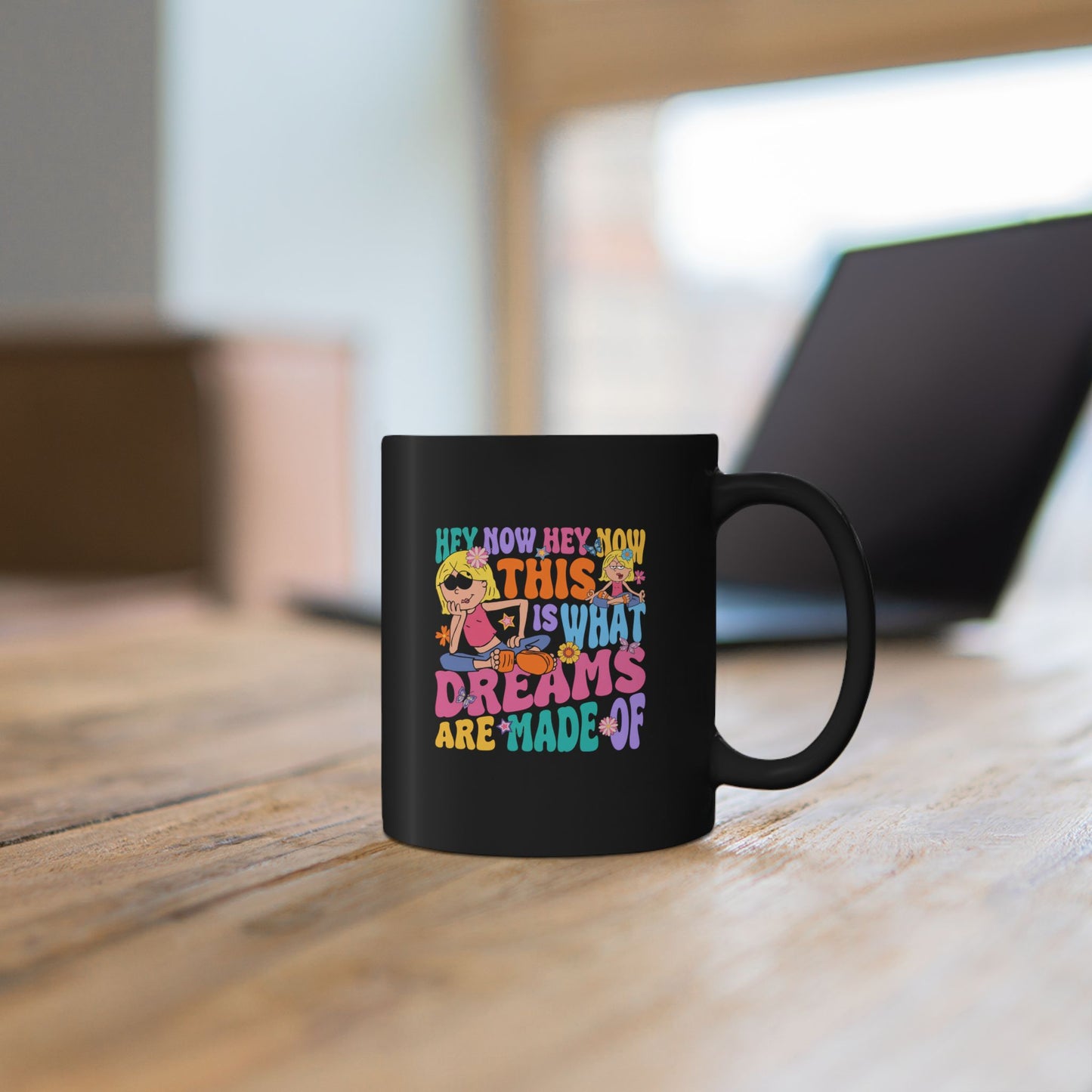 Retro 'This Is What Dreams Are Made Of' Mug | Black Ceramic Coffee Cup