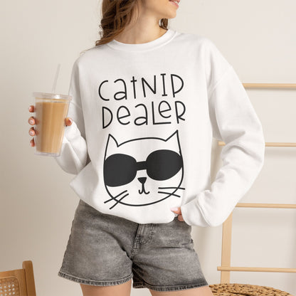 Catnip Dealer Sweatshirt | Cat with Sunglasses Crewneck
