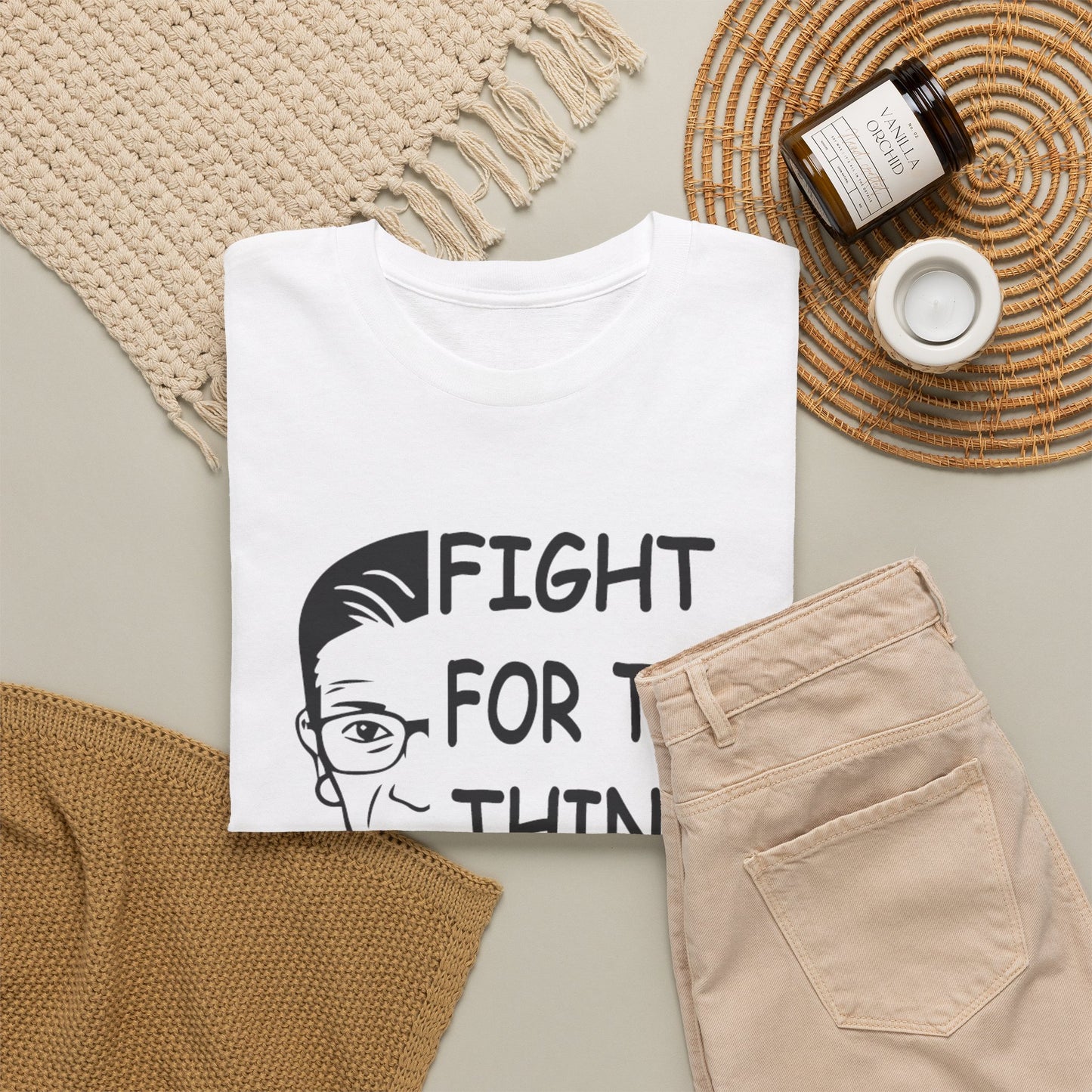 Fight for the Things You Care About T-Shirt | Ruth Bader Ginsburg Portrait Tee