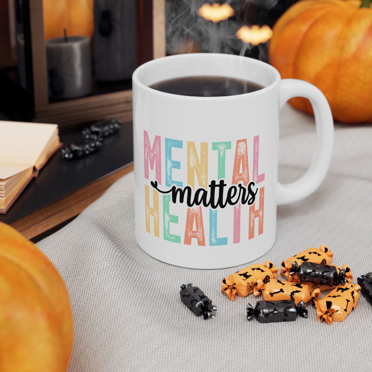 Mental Health Awareness Mug | Pastel Block Letter Design