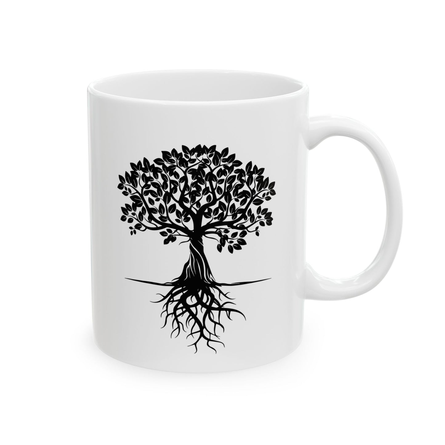 Black Tree Silhouette Mug | Minimalist Nature Coffee Cup