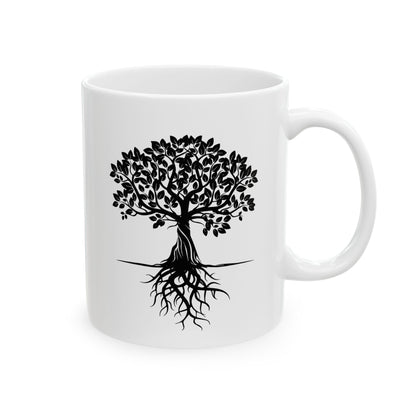 Black Tree Silhouette Mug | Minimalist Nature Coffee Cup