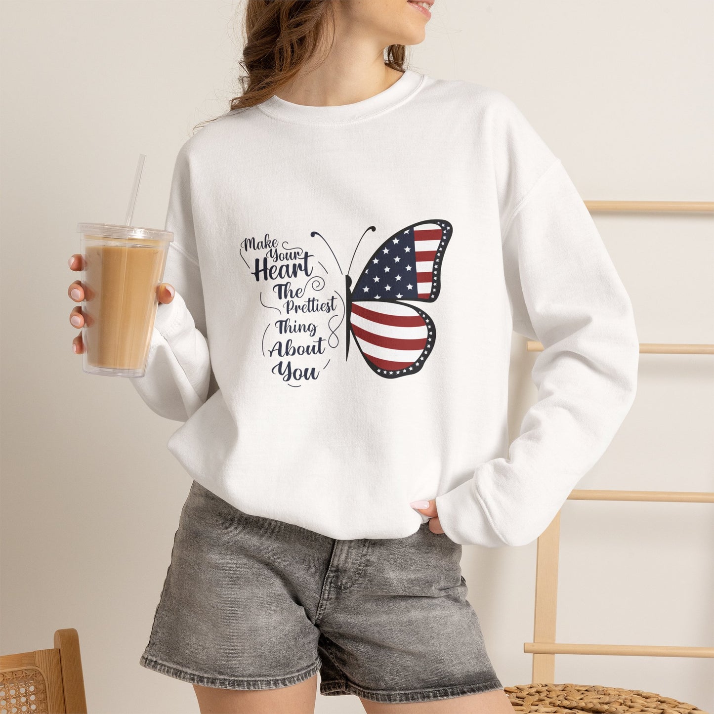 American Flag Butterfly sweatshirt | Patriotic butterfly design