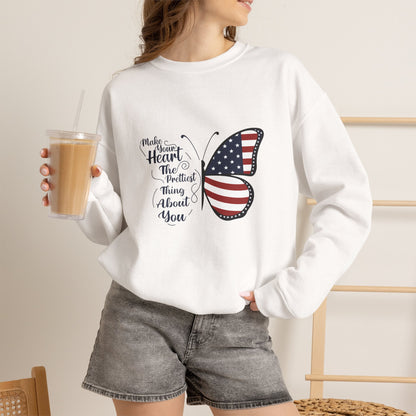 American Flag Butterfly sweatshirt | Patriotic butterfly design