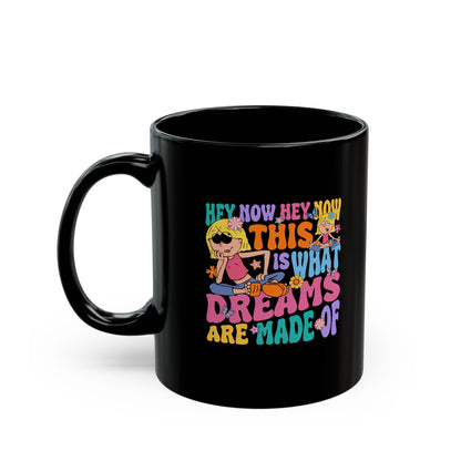 Retro 'This Is What Dreams Are Made Of' Mug | Black Ceramic Coffee Cup