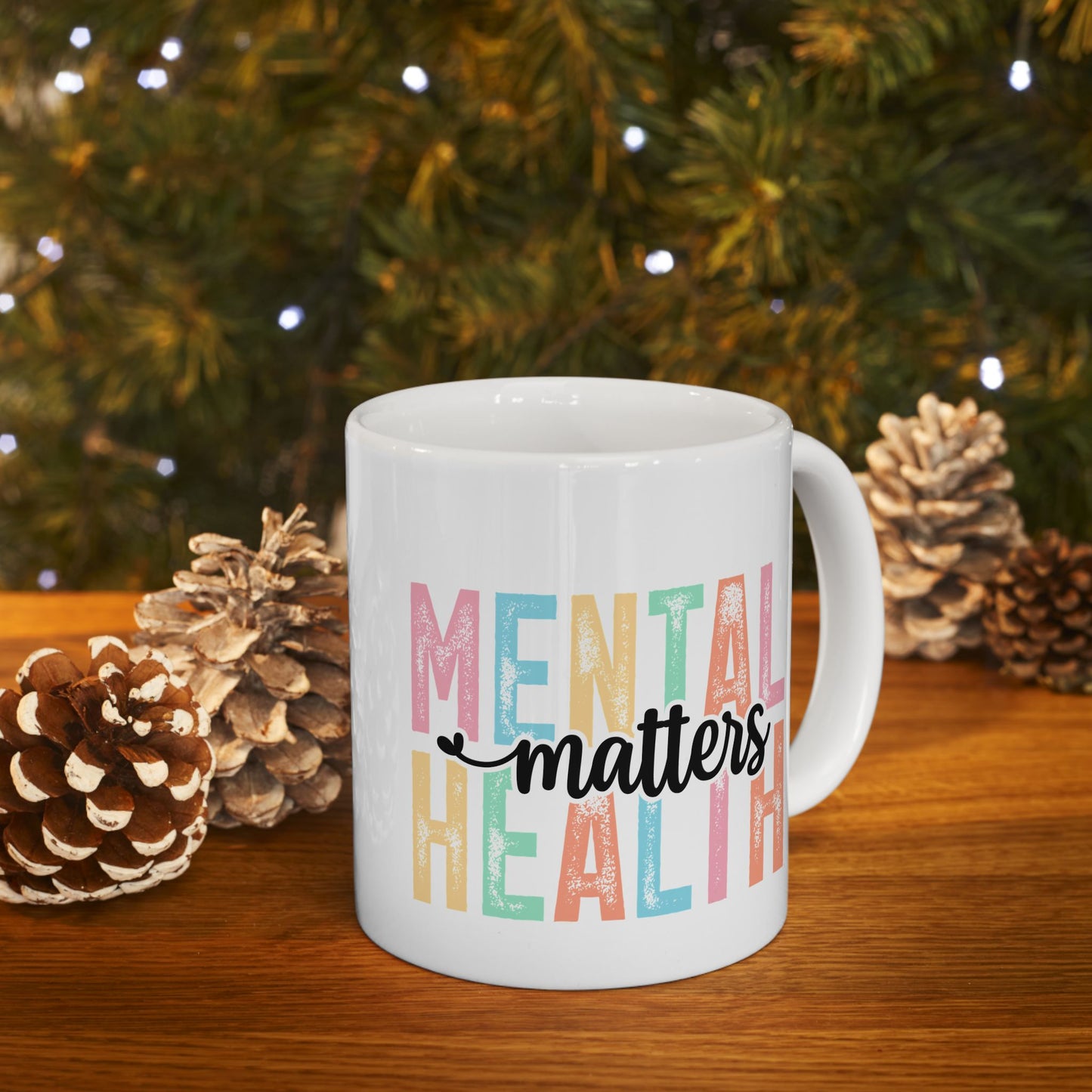 Mental Health Awareness Mug | Pastel Block Letter Design