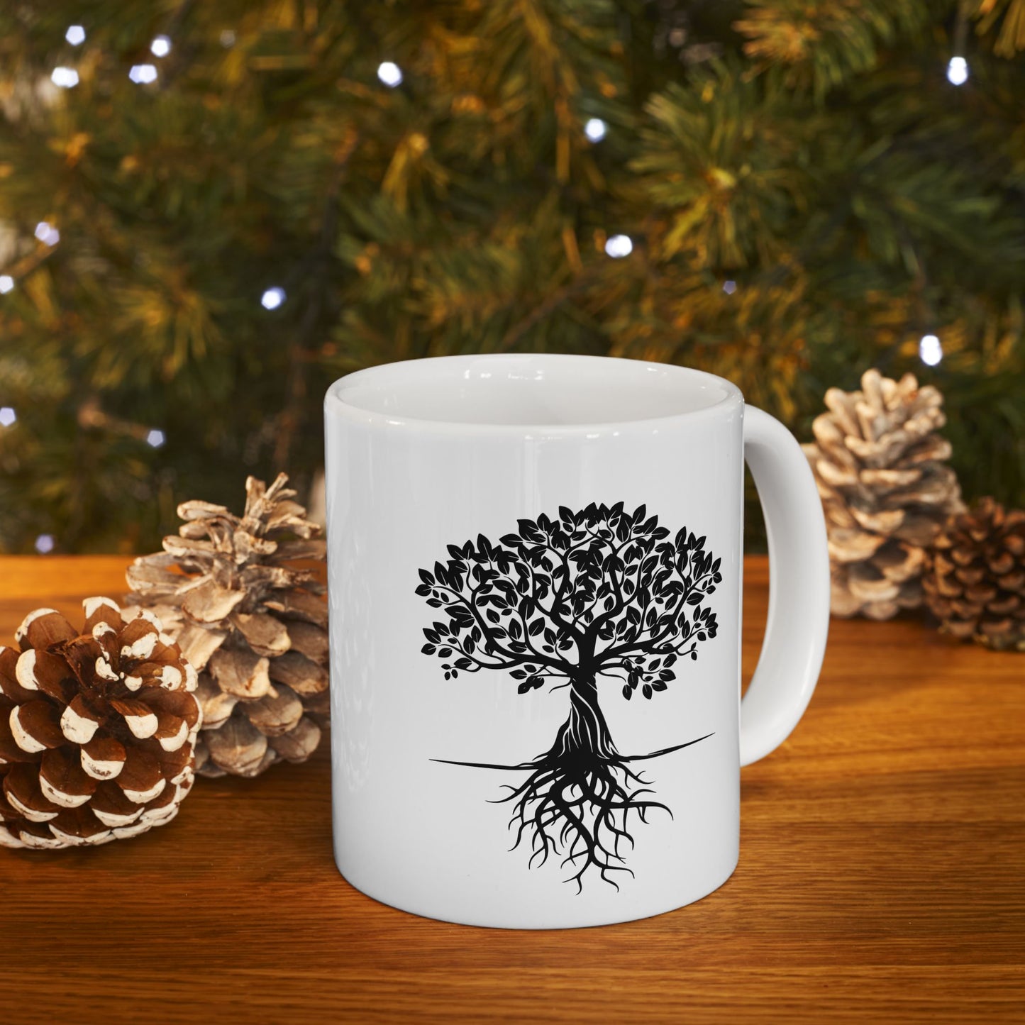 Black Tree Silhouette Mug | Minimalist Nature Coffee Cup