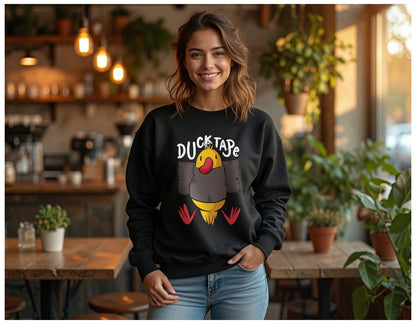 Duck Tape cartoon duck Sweatshirt | funny bird graphic crewneck