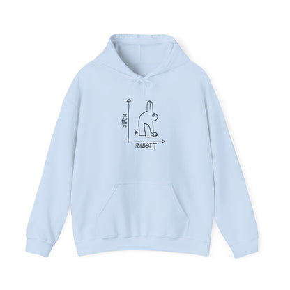 Funny Rabbit Diagram Hoodie | Cute Minimal Sketch Bunny Graph Hoodie