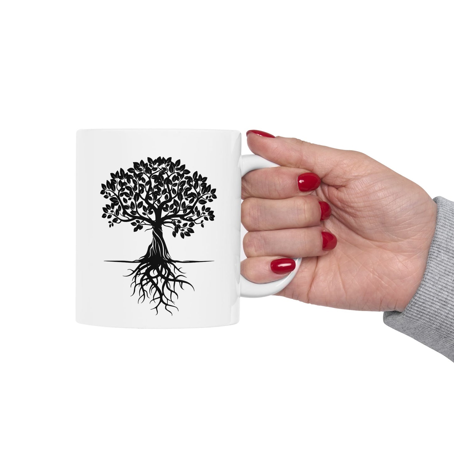 Black Tree Silhouette Mug | Minimalist Nature Coffee Cup