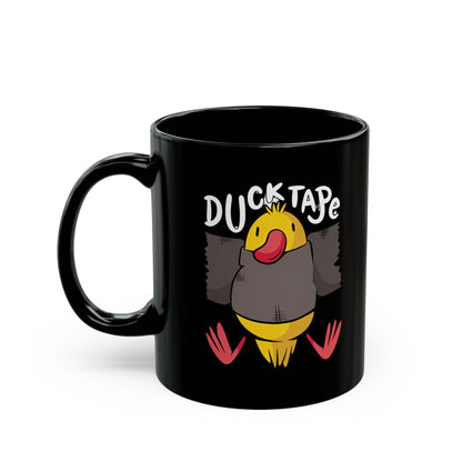 Duck Tape Cartoon Duck Mug | Black Ceramic Coffee Cup