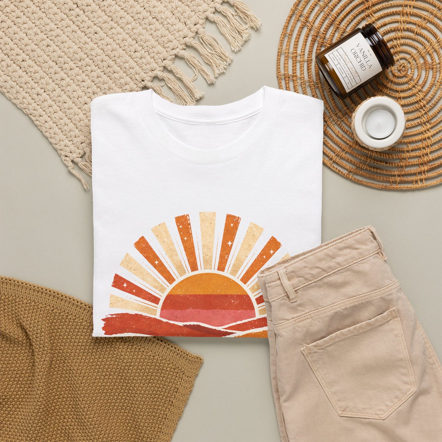 Vintage Sunset Waves T-Shirt | Retro Sunrise Graphic Tee