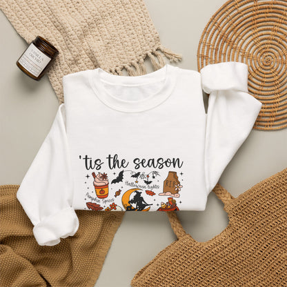 Tis the Season Halloween Candy Autumn Icons Sweatshirt | Fall Cozy Crewneck