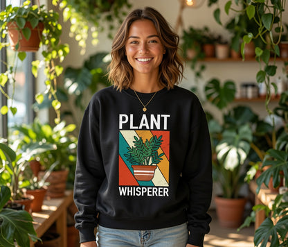 Plant Whisperer Sweatshirt | Retro Potted Plant Graphic