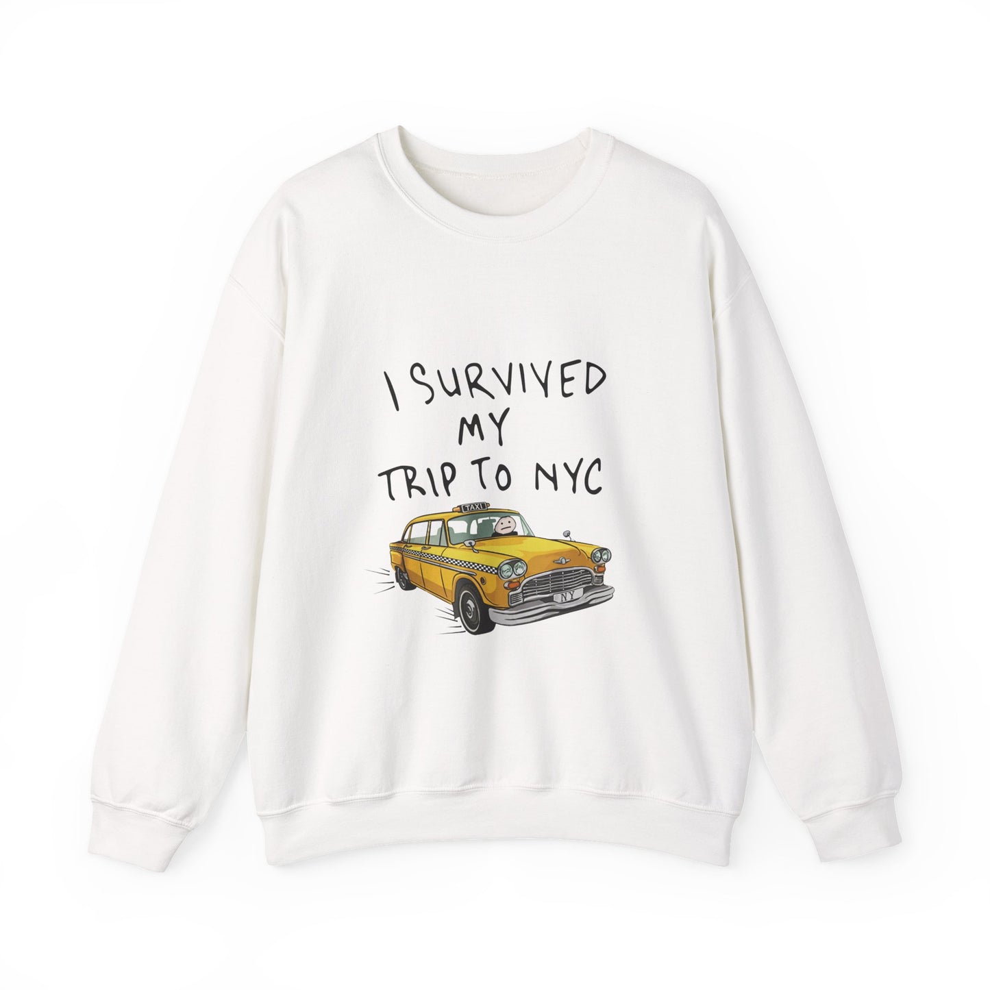 I Survived My Trip to NYC sweatshirt | Yellow Taxi Illustration, Travel Souvenir