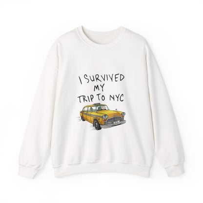 I Survived My Trip to NYC sweatshirt | Yellow Taxi Illustration, Travel Souvenir